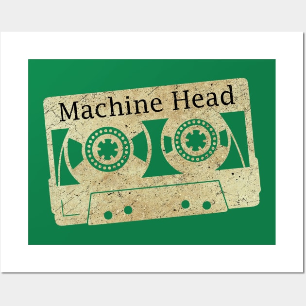 cassette tape vintage Machine Head, ElaCuteOfficeGirl Wall Art by ElaCuteOfficeGirl Waving Hand